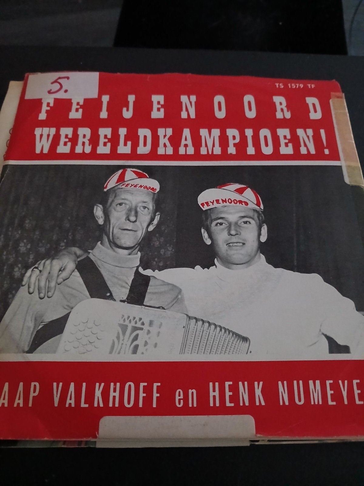 Feijenoord Wereldkampioen! Jaap Valkhoff en Henk Numeyer, Gebruikt, 7 inch, Ophalen of Verzenden, EP