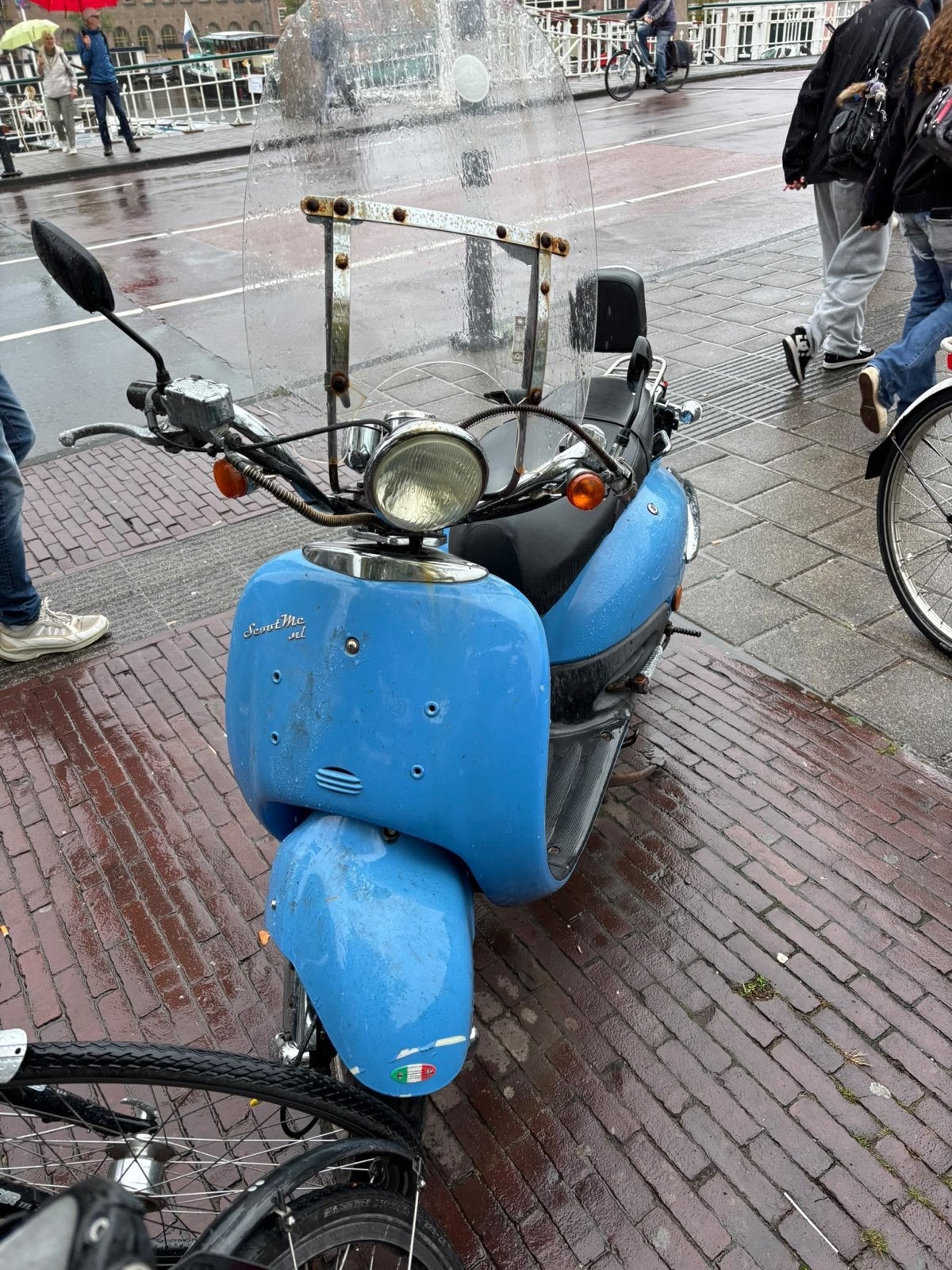 Blauwe scooter met windscherm - Gebruikt, Ophalen, Gebruikt, Benzine, Overige merken
