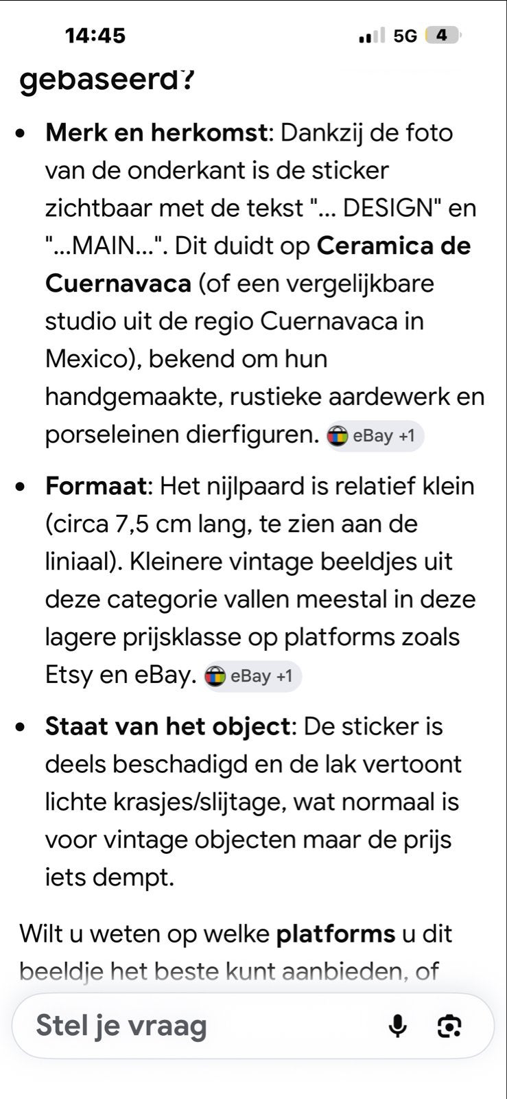 Vintage Nijlpaard Beeldje van Ceramica de Cuernavaca, Antiek en Kunst, Antiek | Keramiek en Aardewerk, Ophalen