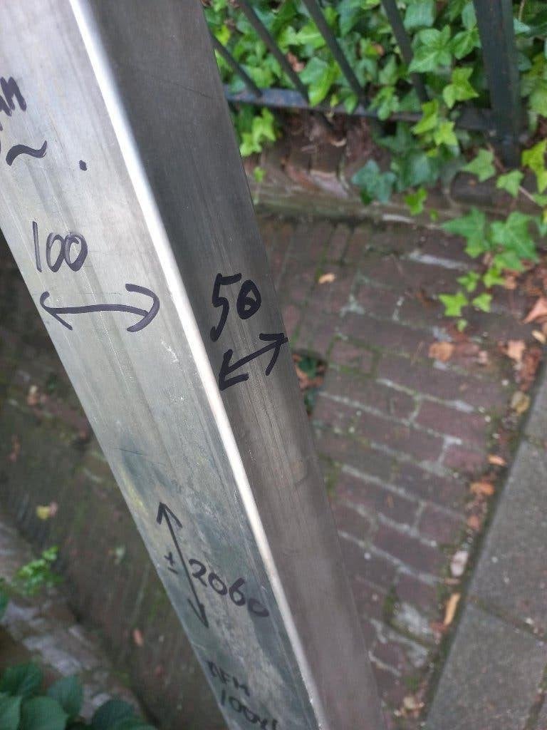 RVS kokerprofiel 100x50x3 gebruikt nette staat 13kg Inox, Ophalen, Zo goed als nieuw, Overige metalen