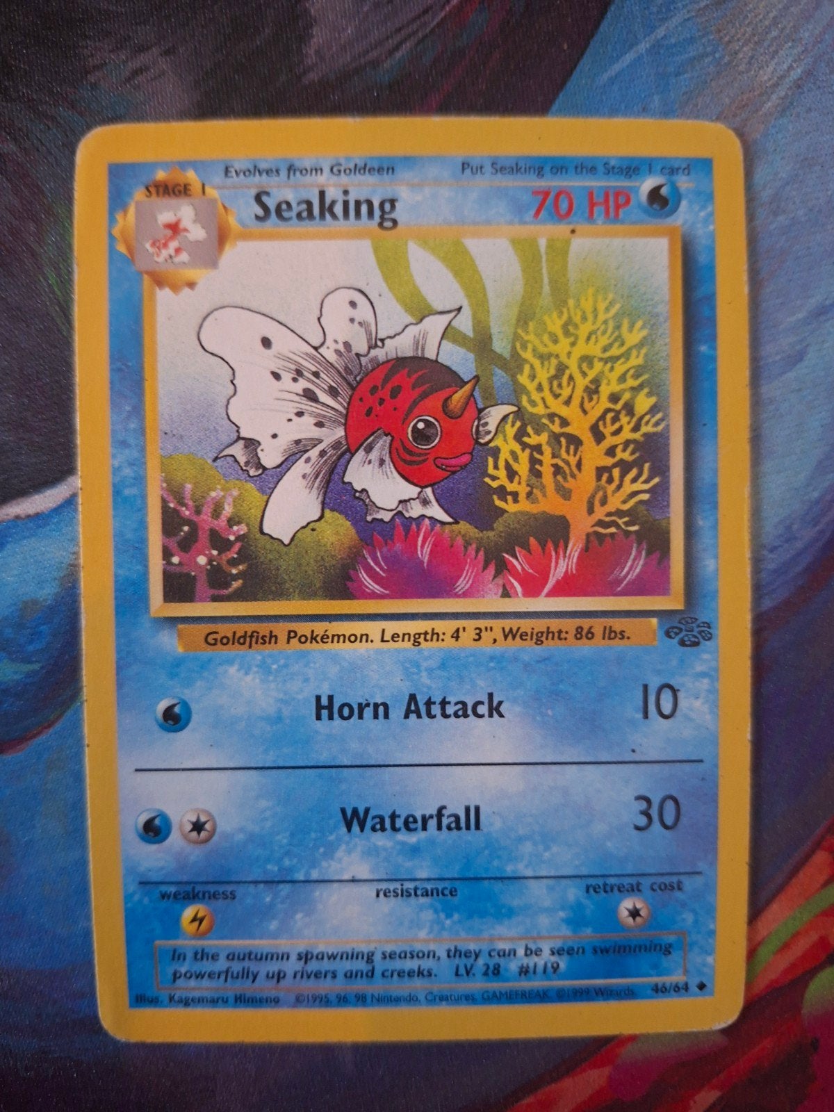 Pokémon Seaking Jungle Kaart - In goede staat, Ophalen of Verzenden