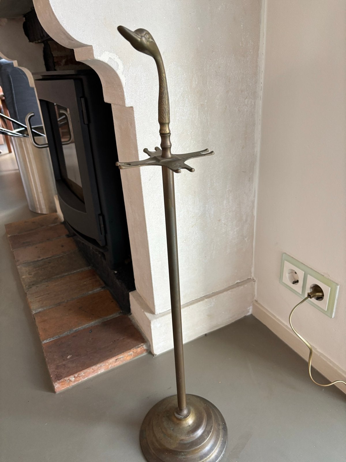 Vintage messing haardstelhouder, Ophalen