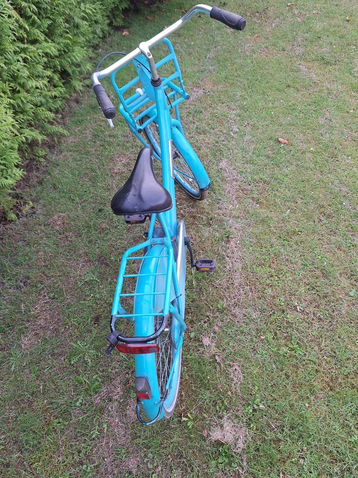 Turquoise transportfiets met voordrager, Fietsen en Brommers, Fietsonderdelen, Ophalen, Gebruikt, Overige merken
