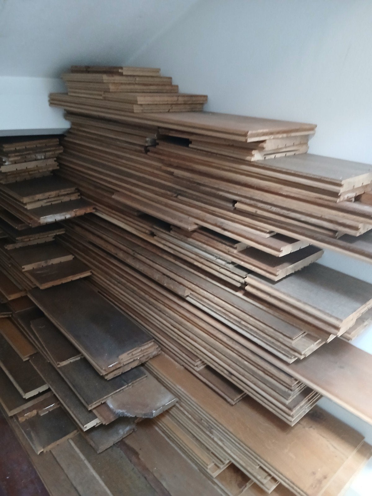 Restpartij massief eikenhouten eiken vloerdelen planken, Ophalen, Gebruikt, Vloerdelen of -planken, 10 m² of meer
