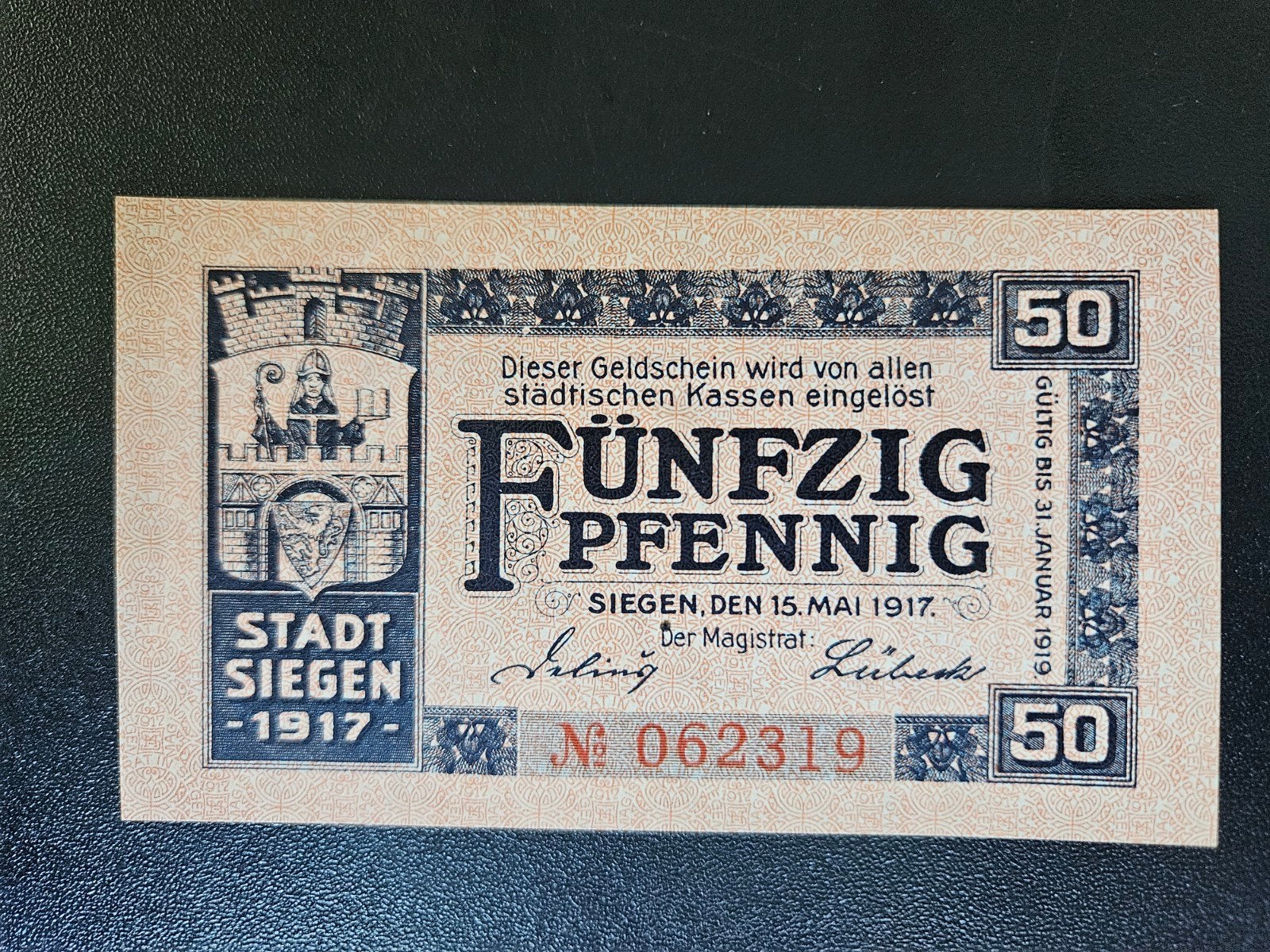 Duitsland Siegen Westfalen 1917, Postzegels en Munten, Bankbiljetten | Europa | Niet-Eurobiljetten, Verzenden, Duitsland, Los biljet