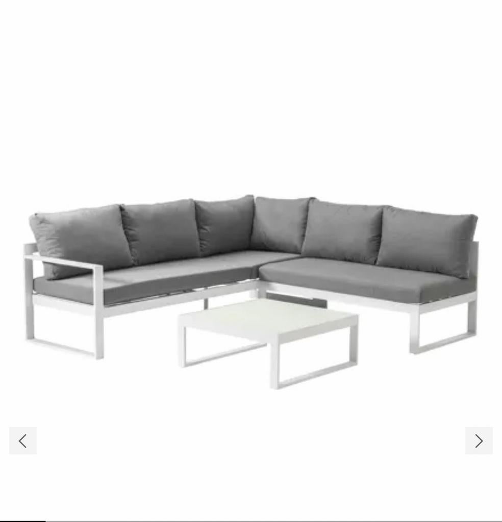 Loungehoek wit aluminium, Tuin en Terras, Tuinsets en Loungesets, Nieuw, Loungeset, Aluminium, 5 zitplaatsen, Bank, Ophalen