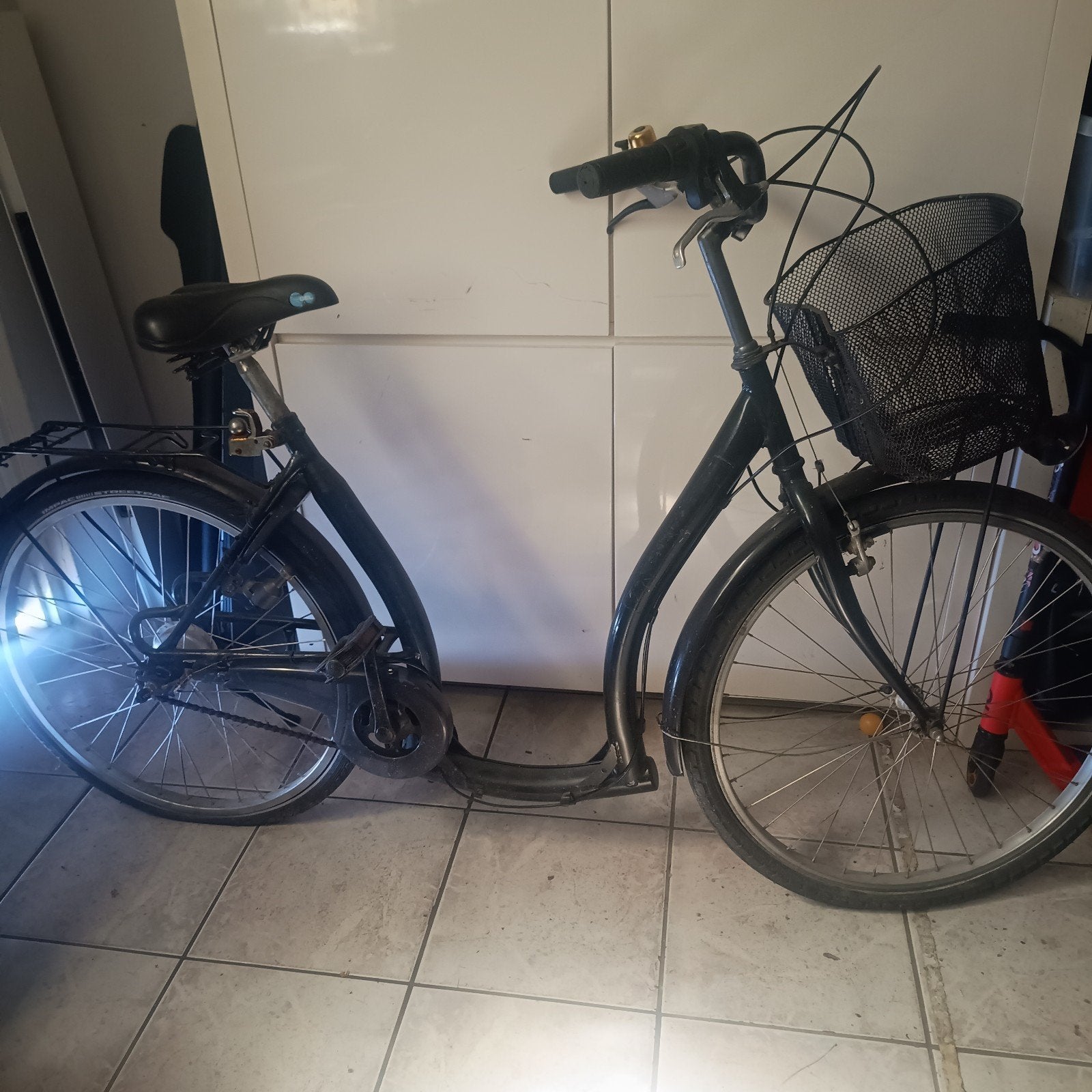 Damesfiets met lage instap en mandje opknap fiets, Terugtraprem, Ophalen, Overige merken, 53 tot 56 cm