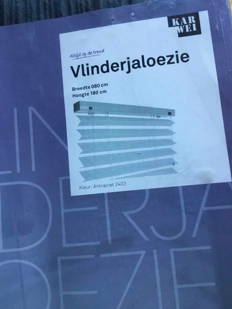 vlinder jaloezie  kleur grijs, Huis en Inrichting, Ophalen of Verzenden, Nieuw, Grijs, Jaloezie