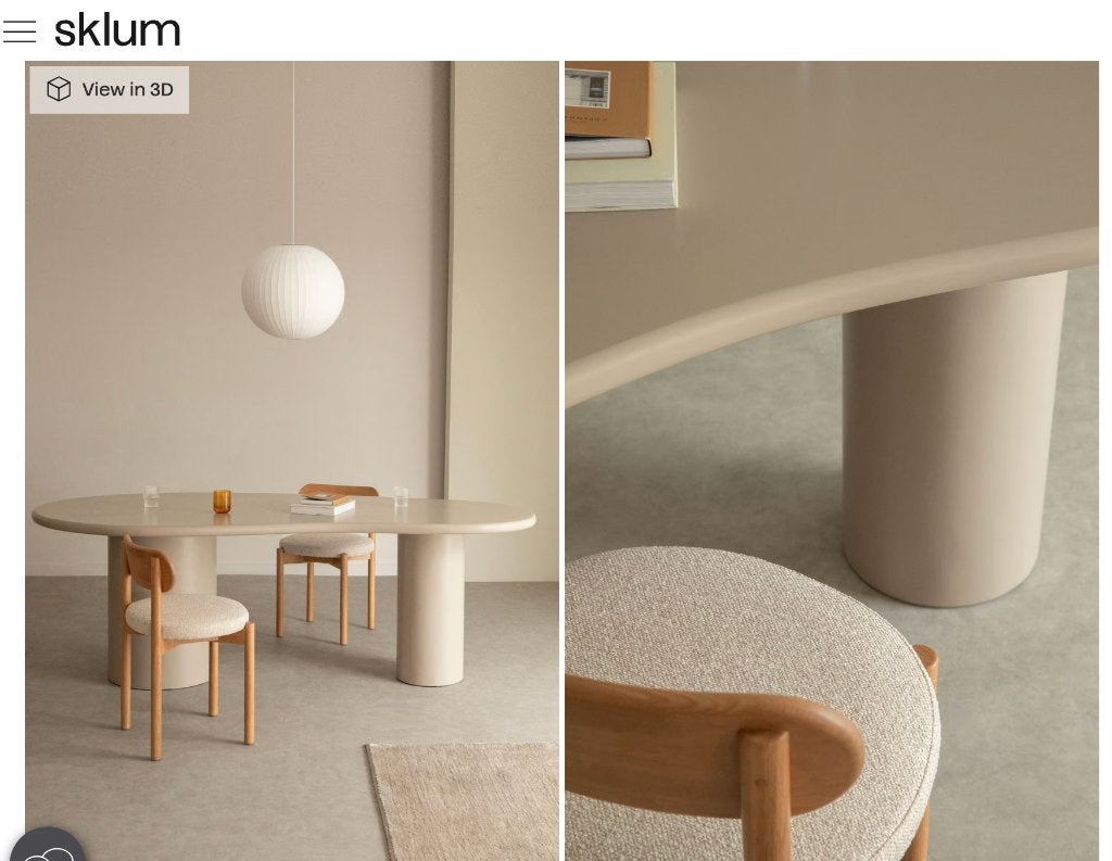 SKLUM Oval Dining Table, Beige - Designer Table, Huis en Inrichting, Overige materialen, Gebruikt, 100 tot 150 cm, 200 cm of meer