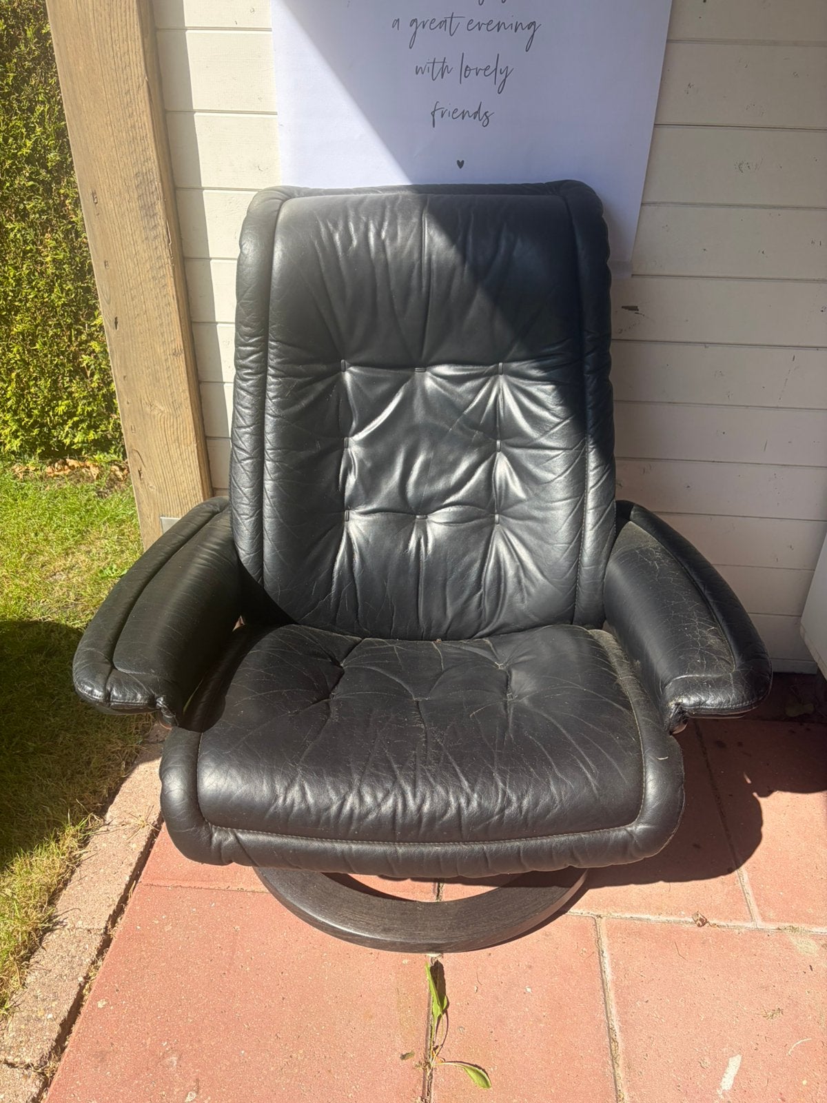 Relaxstoel Stress Less, Huis en Inrichting, Fauteuils, Ophalen, Zo goed als nieuw, Leer, 50 tot 75 cm