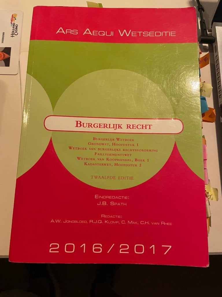 Burgerlijk wetboek / recht 2016/2017 ARS Aequi, Ophalen of Verzenden, Alpha, Gelezen, HBO
