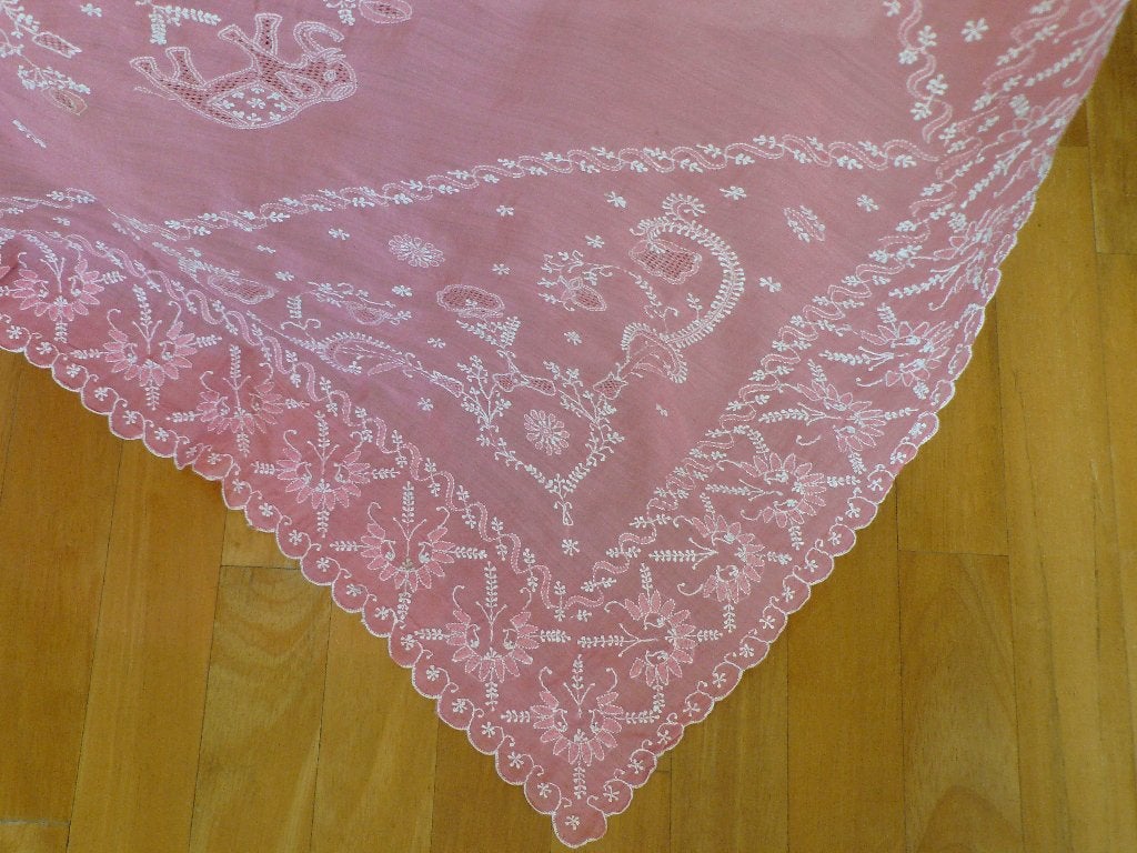 Handgeborduurde Indiase stof., Hobby en Vrije tijd, Stoffen en Lappen, Gebruikt, Ophalen of Verzenden, 30 tot 120 cm, Katoen