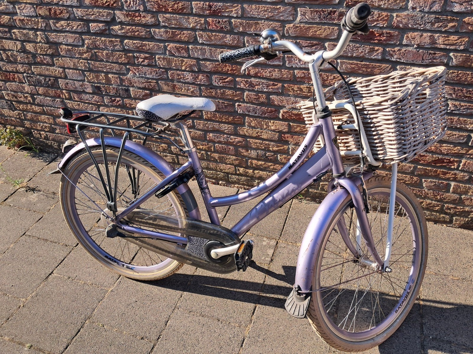 Batavus Diva kinderfiets met mandje - paars, Fietsen en Brommers, Ophalen, Gebruikt, Batavus, Versnellingen