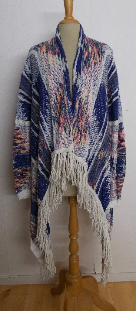 Blauw/beige/geel/roze ethnic/Ibiza/hippie vest! L, Verzenden, Zo goed als nieuw, Maat 42/44 (L), Blauw