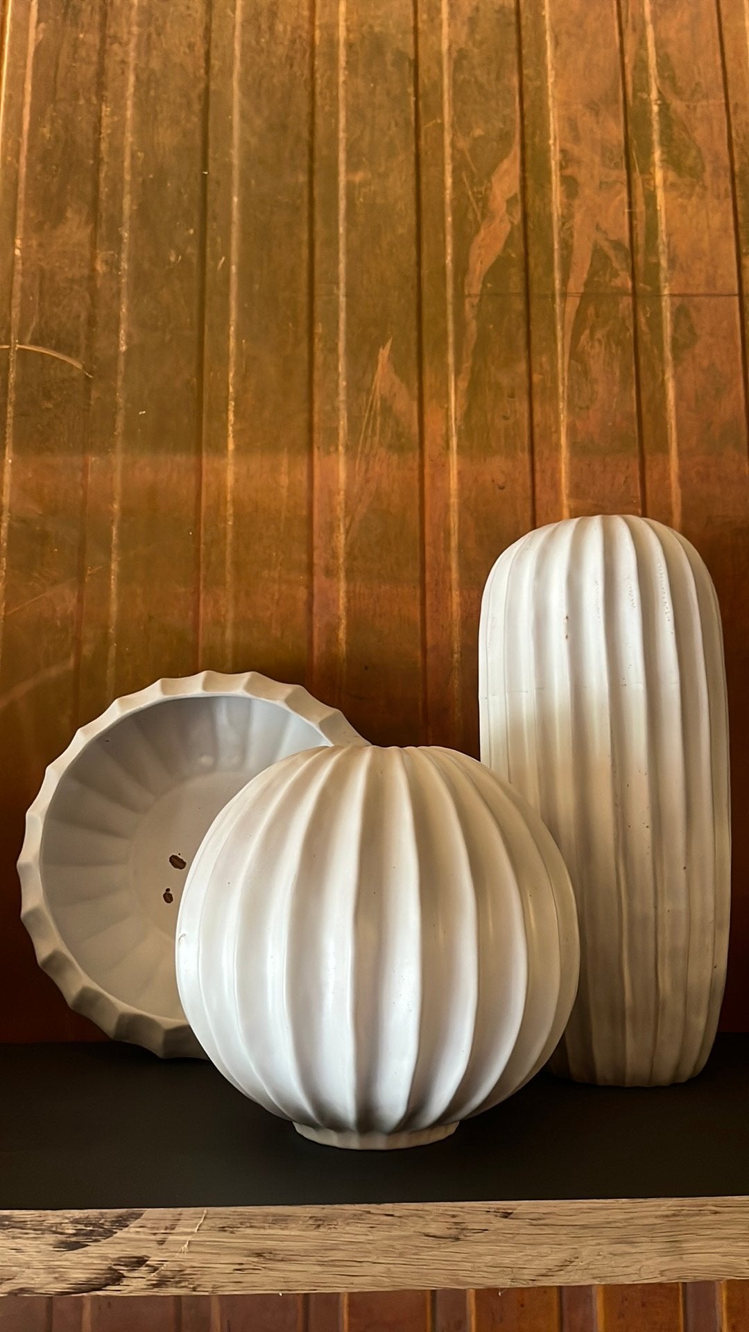 Set van 2 vazen en een grote schaal, Huis en Inrichting, Woonaccessoires | Vazen, Ophalen, Nieuw, Wit