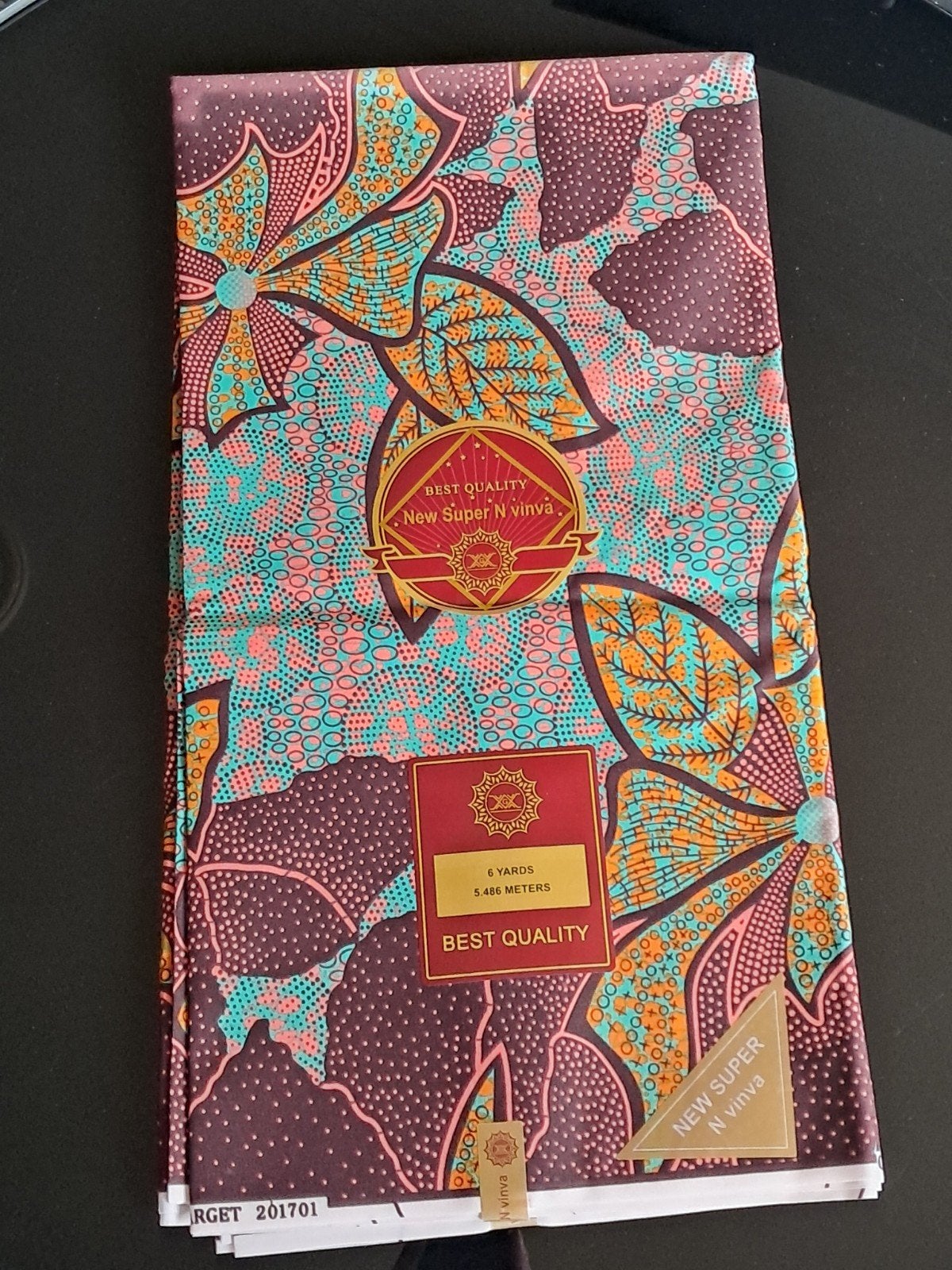 Africaanse Wasprintstof 6 yards New Super N vinva, 120 cm of meer, Nieuw, Ophalen of Verzenden, Katoen