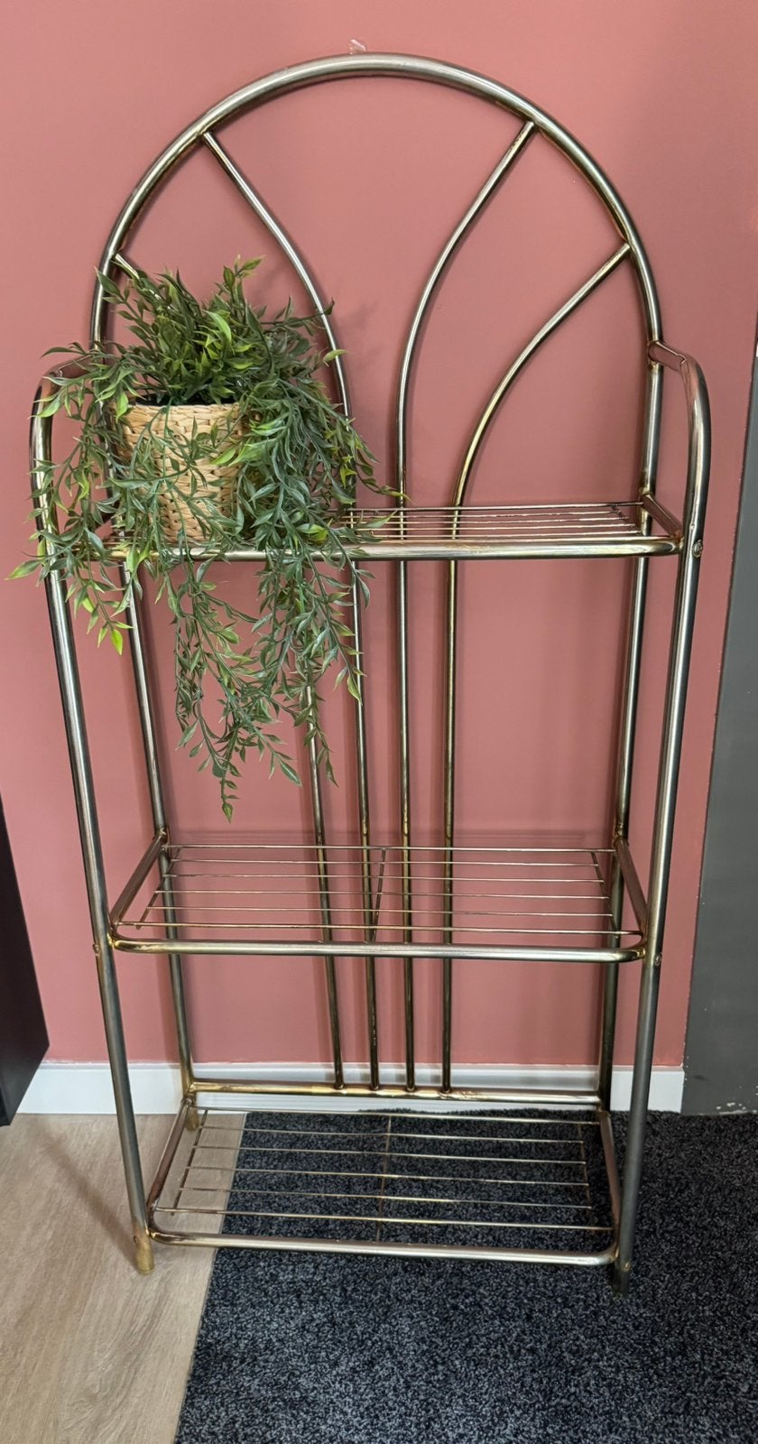 Vintage chromen kast/etagère, Ophalen, Gebruikt