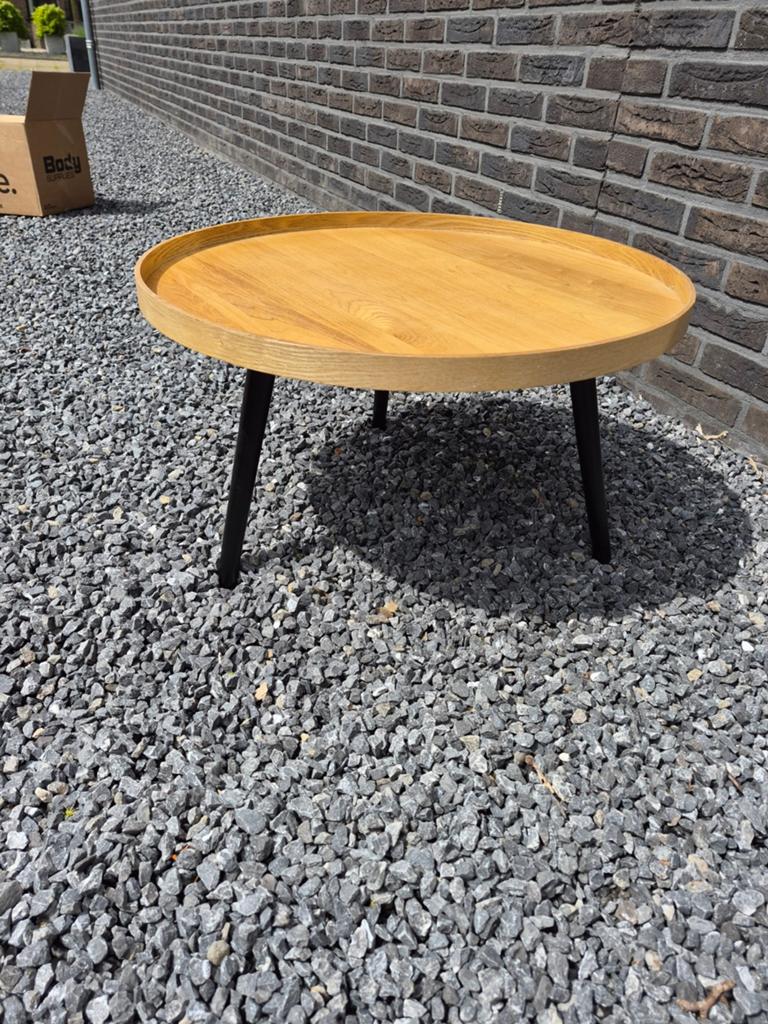 Vintage Rond Houten Salontafeltje - 35 cm Hoog, Huis en Inrichting, Tafels | Salontafels, Ophalen, Gebruikt, Rond, Overige houtsoorten