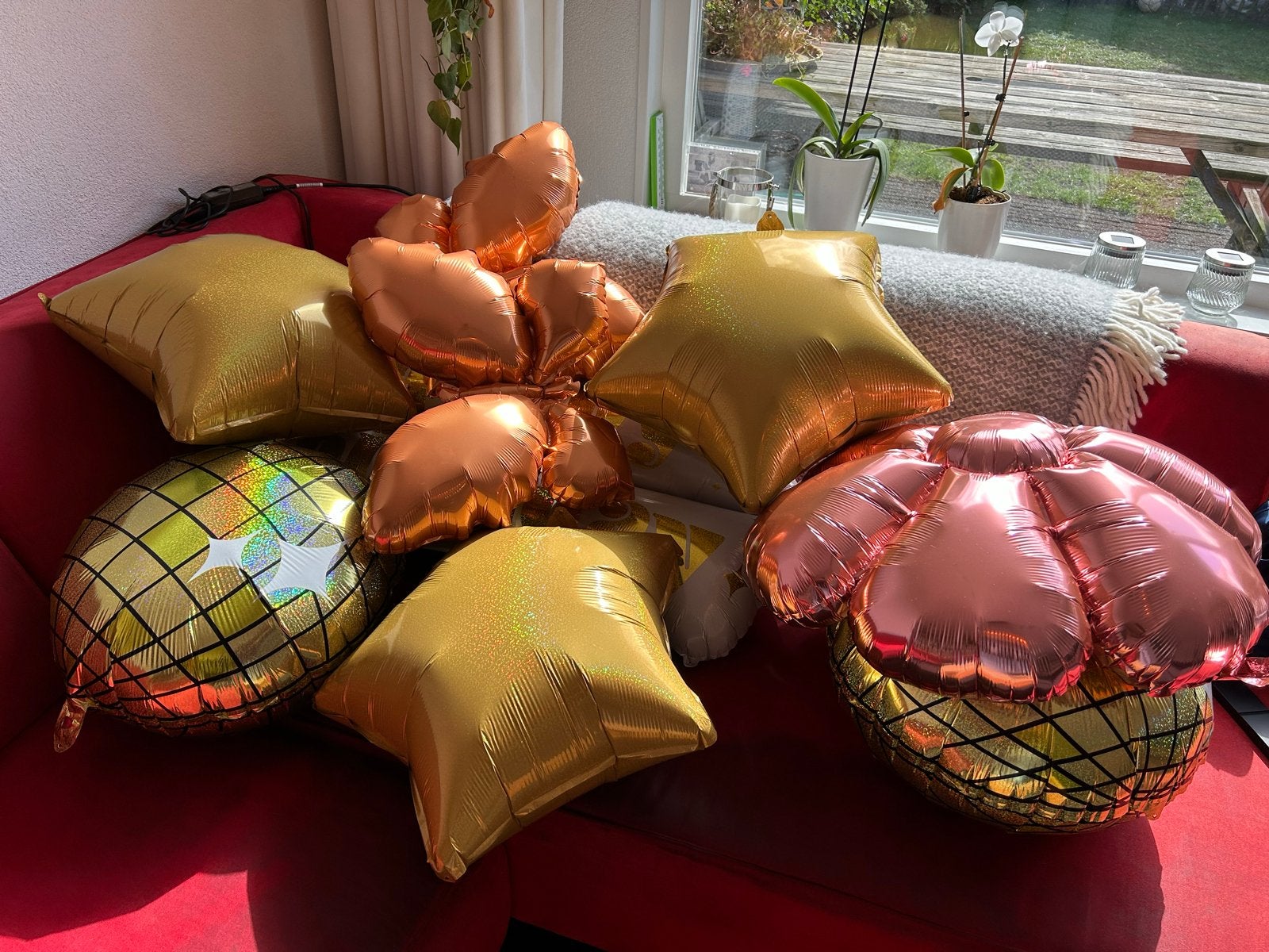 Diverse Feest Ballonnen - Goud en Roségoud, Hobby en Vrije tijd, Ophalen, Zo goed als nieuw, Versiering, Verjaardag
