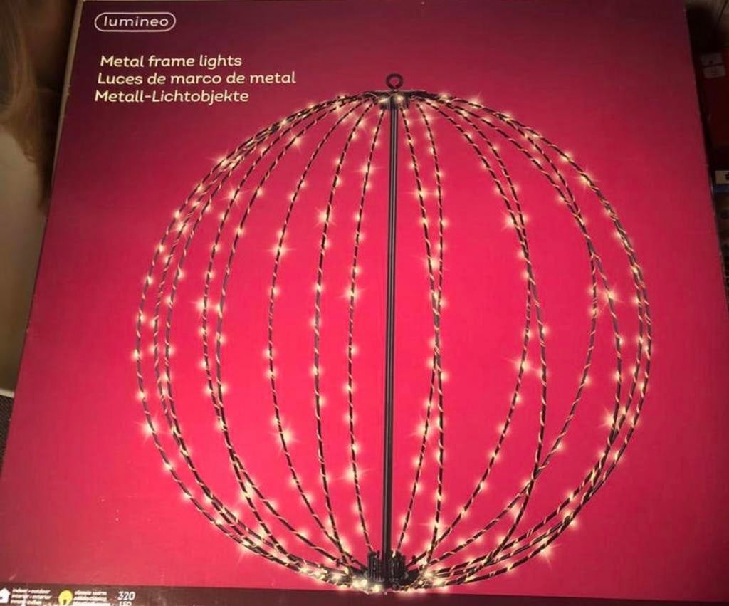 Lumineo Metalen Verlichte Bal 56cm NIEUW, Diversen, Kerst, Ophalen of Verzenden, Nieuw