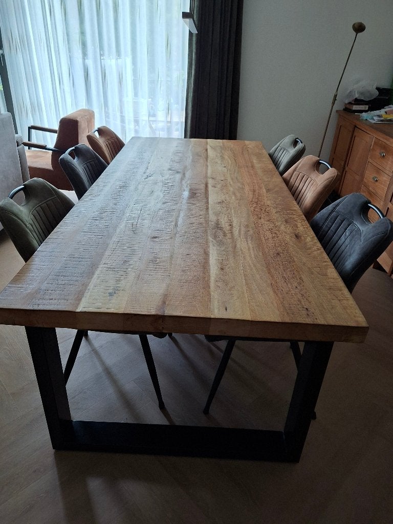 Eettafel, Huis en Inrichting, Tafels | Eettafels, Ophalen, Overige materialen, Gebruikt, 200 cm of meer