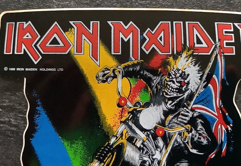 Iron Maiden mooie  vintage 1990 Maiden England sticker  st15, Ophalen of Verzenden, Nieuw, Kleding