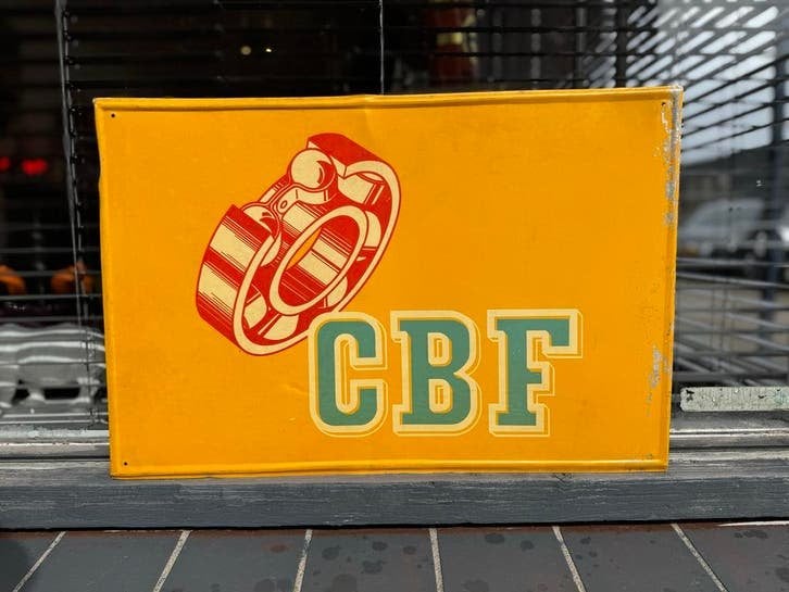 CBF lagers oud reclamebord, Verzamelen, Reclamebord, Gebruikt, ., Ophalen of Verzenden
