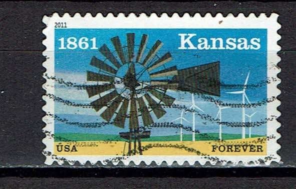 postzegels USA  Kansas (2011), Ophalen of Verzenden, Gestempeld, Noord-Amerika
