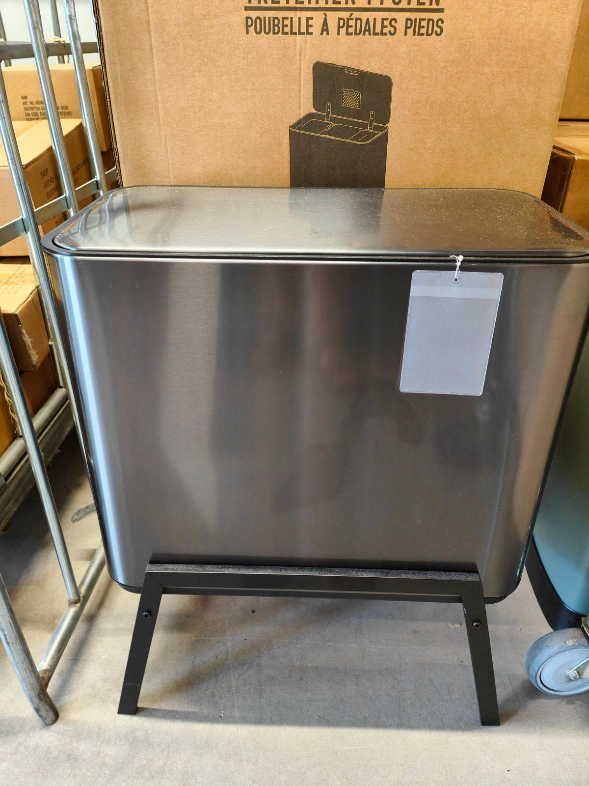 Prullenbak Op Pootjes 28+12L Gun Metal - Kwantum (Nieuw), Huis en Inrichting, Woonaccessoires | Prullenbakken, 40 liter of meer