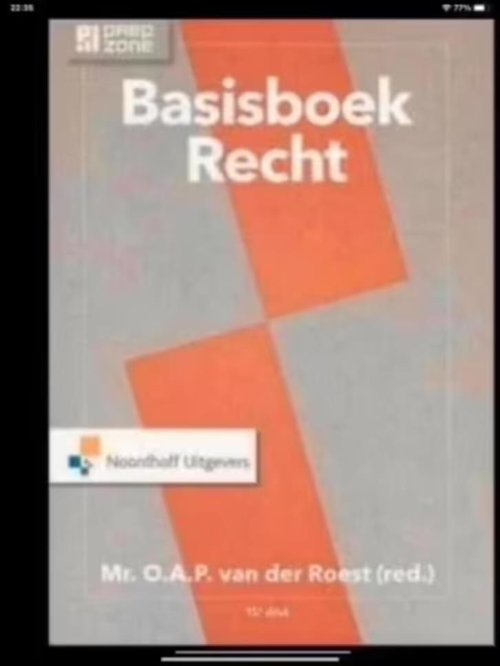 Basisboek recht, Ophalen of Verzenden, Alpha, Zo goed als nieuw, HBO