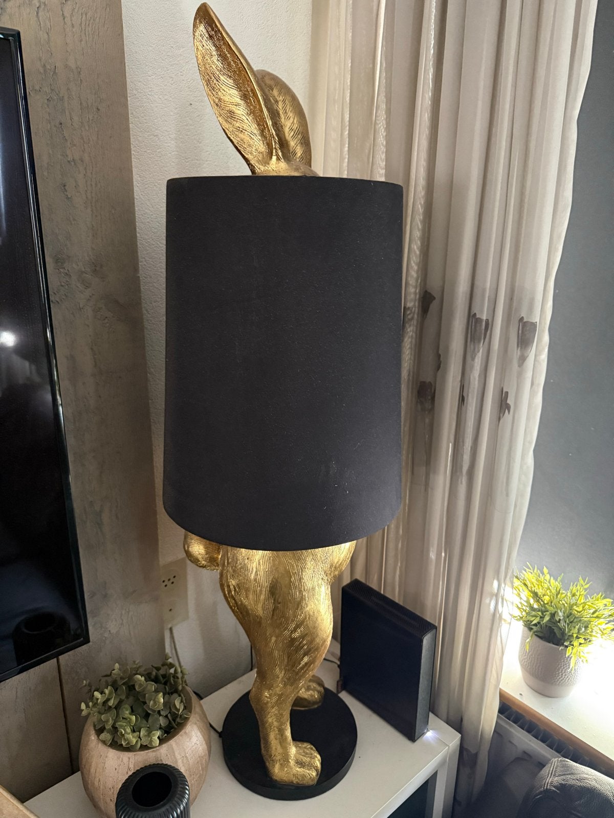 Hiding Rabbit lamp, Ophalen, Overige materialen, Zo goed als nieuw, Goud