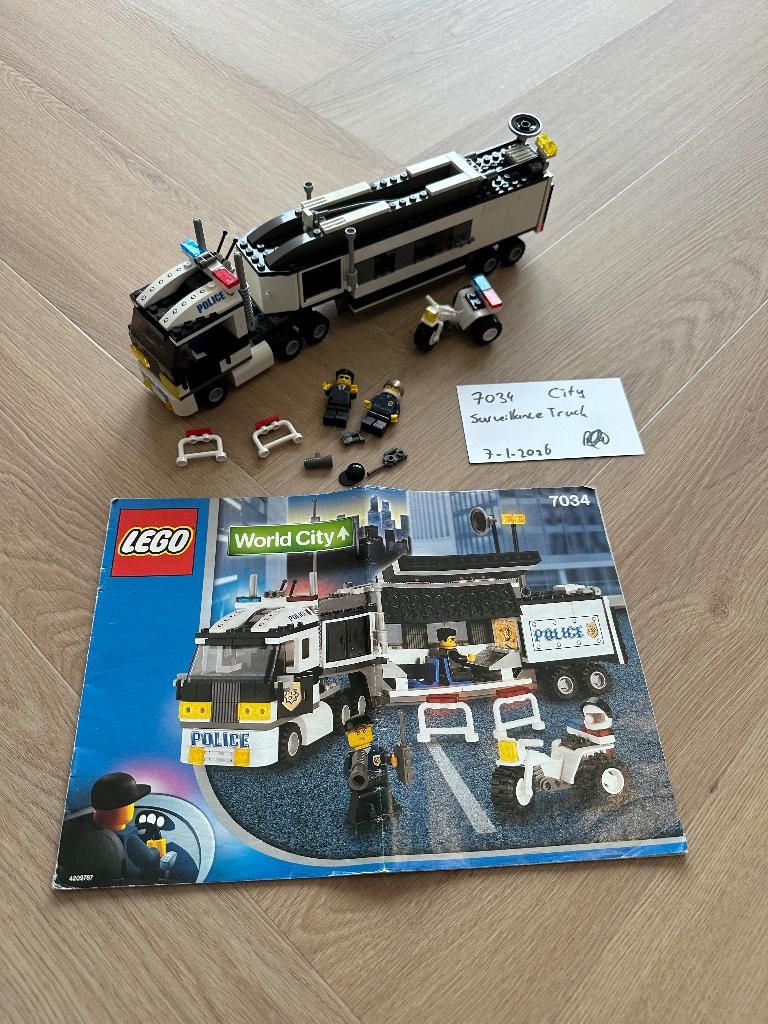 LEGO 7034 Bewakingsvrachtwagen, Lego, Ophalen of Verzenden, Compleet, Complete set