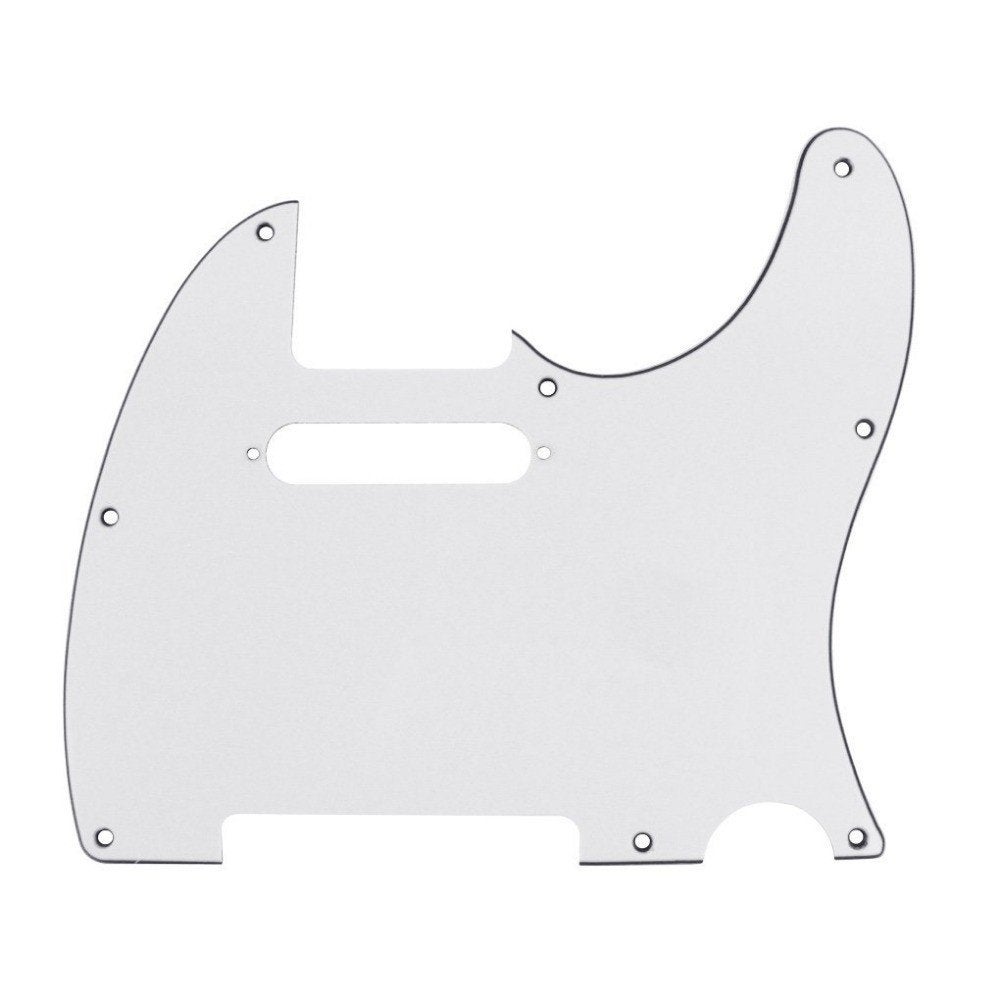 Telecaster slagplaat pickguard 3ply single coil wit 8 gaats, Moku Custom Guitars, Nieuw, 4613CB, Ophalen of Verzenden