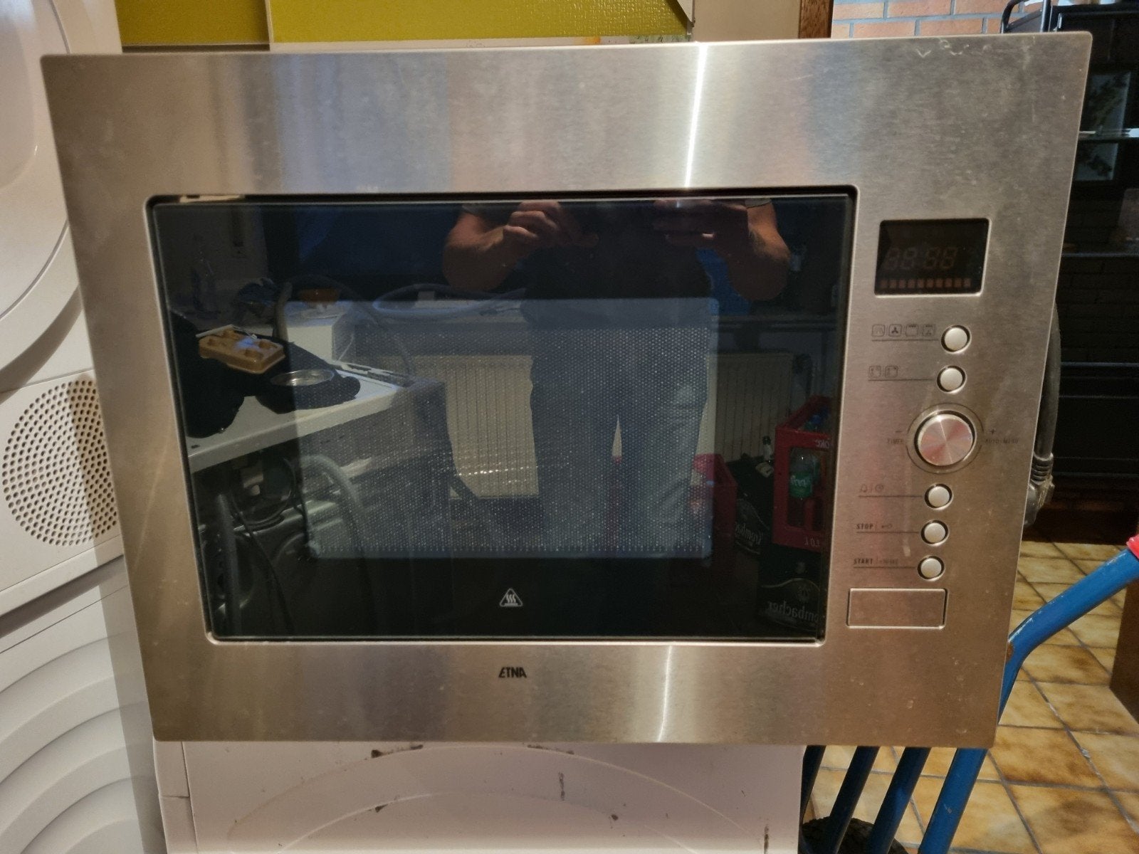 Etna Combimagnetron A2132HR/3S RVS - Inbouw, Witgoed en Apparatuur, Magnetrons, Ophalen, Combimagnetron, Hete lucht, Zo goed als nieuw