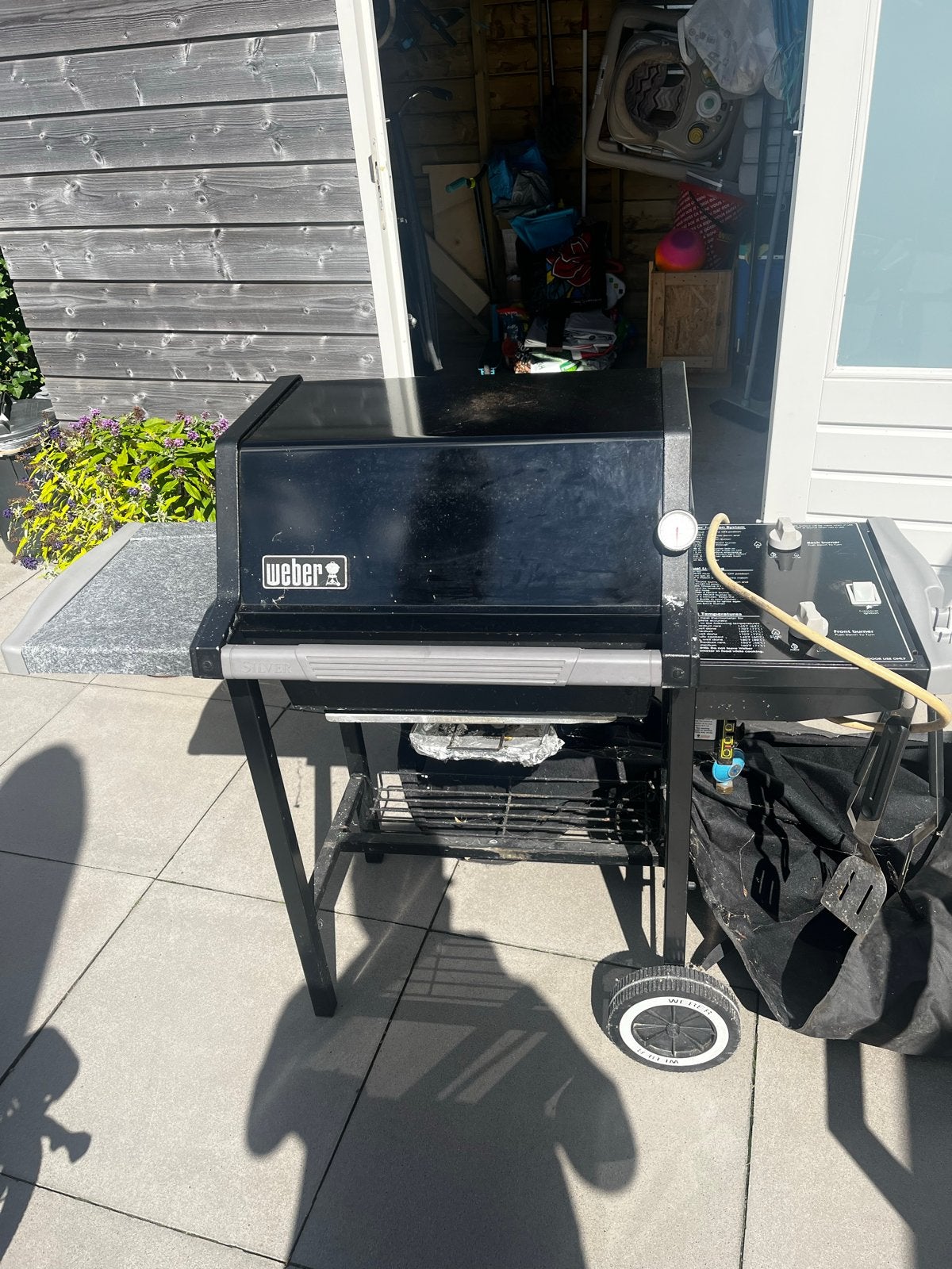 Weber gasbarbecue met hoes gratis, Ophalen of Verzenden, Gebruikt