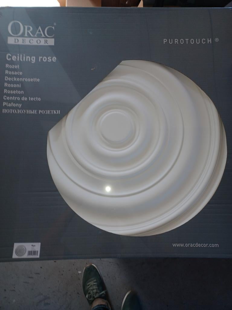 Sier Plafond Ornament rozet rond 74.5 cm, Ophalen, Nieuw, Kunststof, Klassiek