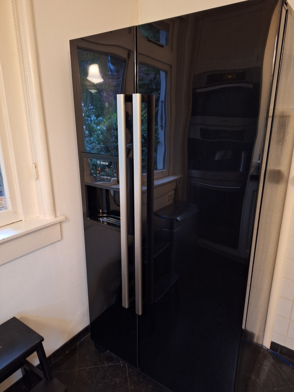 Bosch Amerikaanse Koelkast met IJsblokjesmachine, Witgoed en Apparatuur, Koelkasten en IJskasten, Ophalen, Gebruikt, 200 liter of meer
