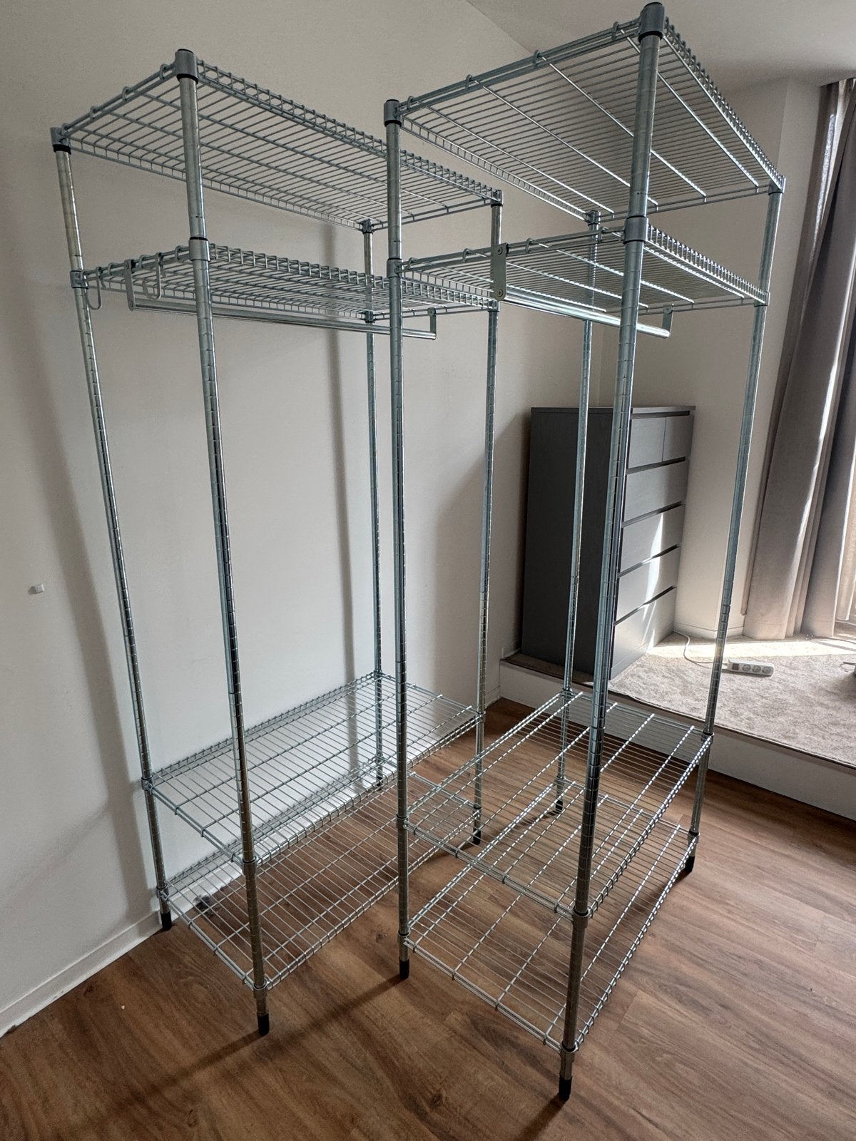 2x IKEA OMAR metalen kledingkast/stellingkast, Ophalen, Met plank(en), 200 cm of meer, 50 tot 100 cm