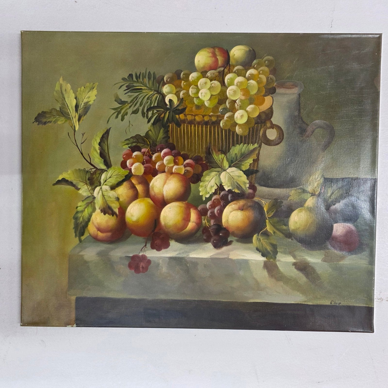 Stilleven met fruit op houten frame, 50x60cm, Ophalen of Verzenden