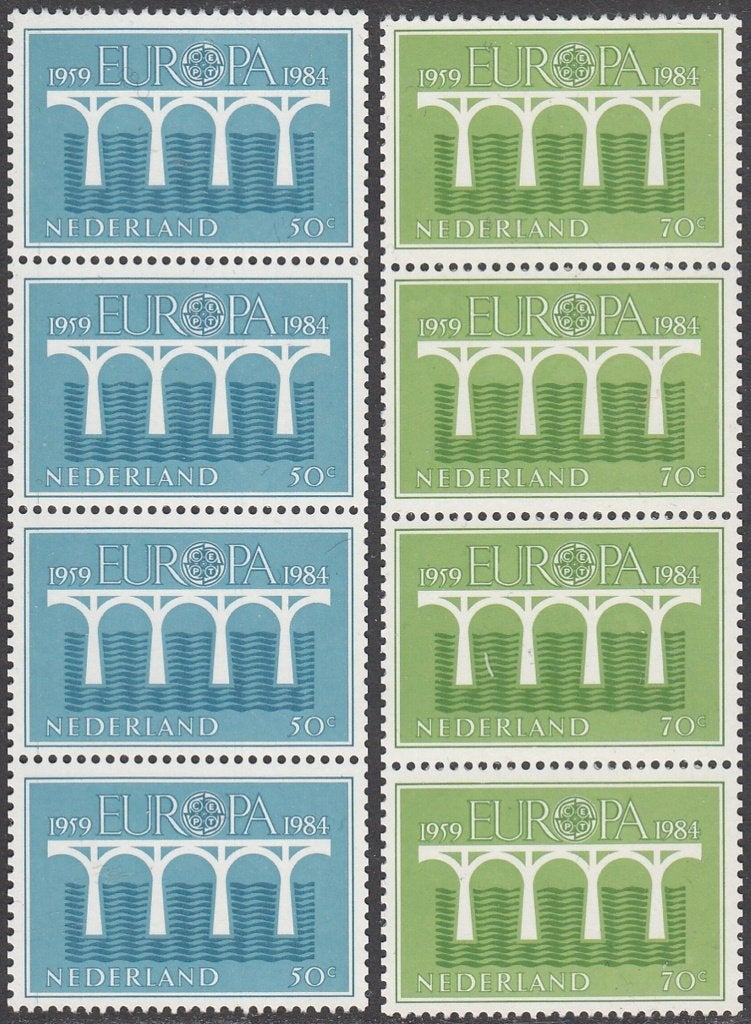 Nederland NVPH 1307B/08B rolzegels in strippen van 4, Ophalen of Verzenden, Na 1940, Postfris