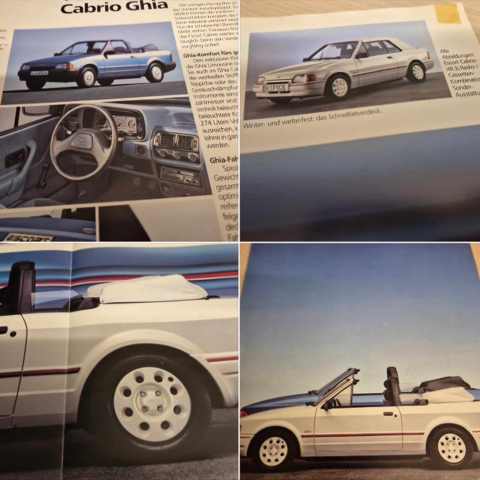 1986 Ford Escort mk4 cabriolet folder Ghia XR3i mooie staat, Ophalen of Verzenden, Zo goed als nieuw, Ford