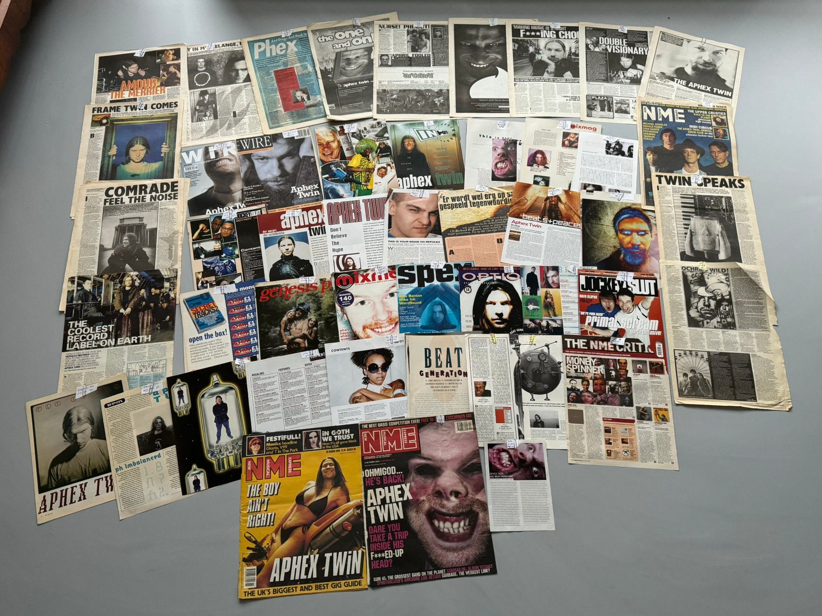 collectie van ca. 50 APHEX TWIN / AFX artikelen & interviews, Ophalen of Verzenden, 1980 tot heden, Buitenland, Knipsel(s)
