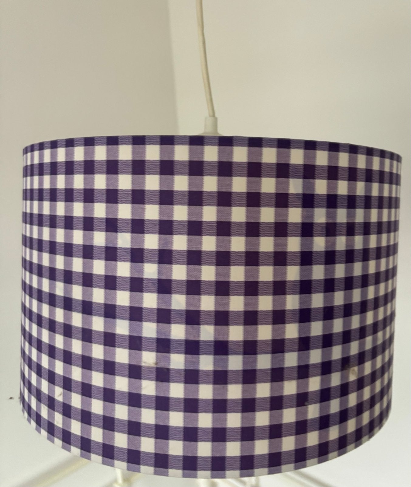 paarse hanglamp met uil voor kinderkamer, Gebruikt, Paars, Rond, Textiel