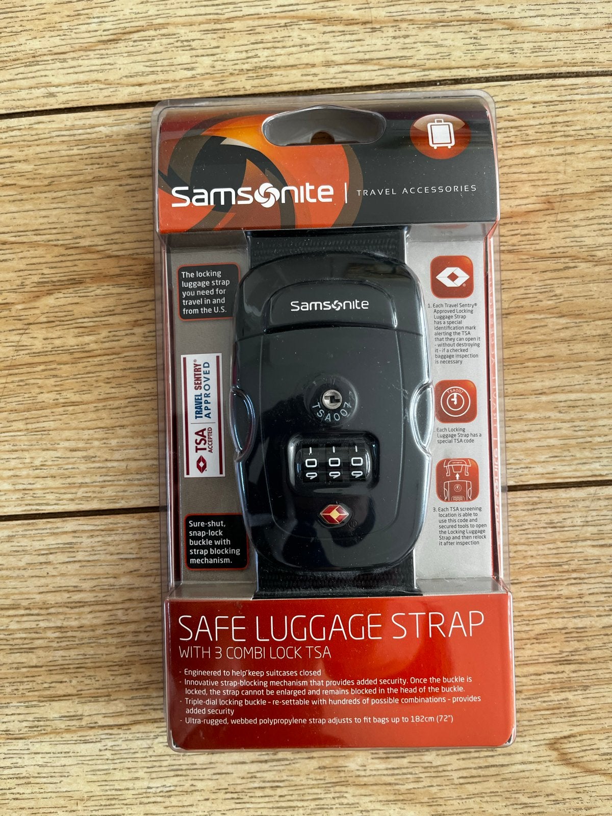 Samsonite TSA Veilig Bagageband met 3-cijferig slot, Zwart, Nieuw, Minder dan 35 cm, 80 cm of meer