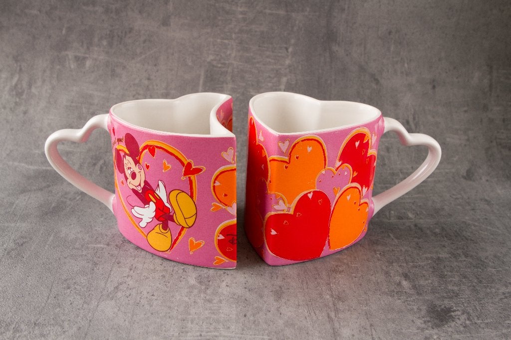 2x leuke mok Mickey & Minnie Mouse Disneyland Parijs, Ophalen, Mickey Mouse, Gebruikt, Servies