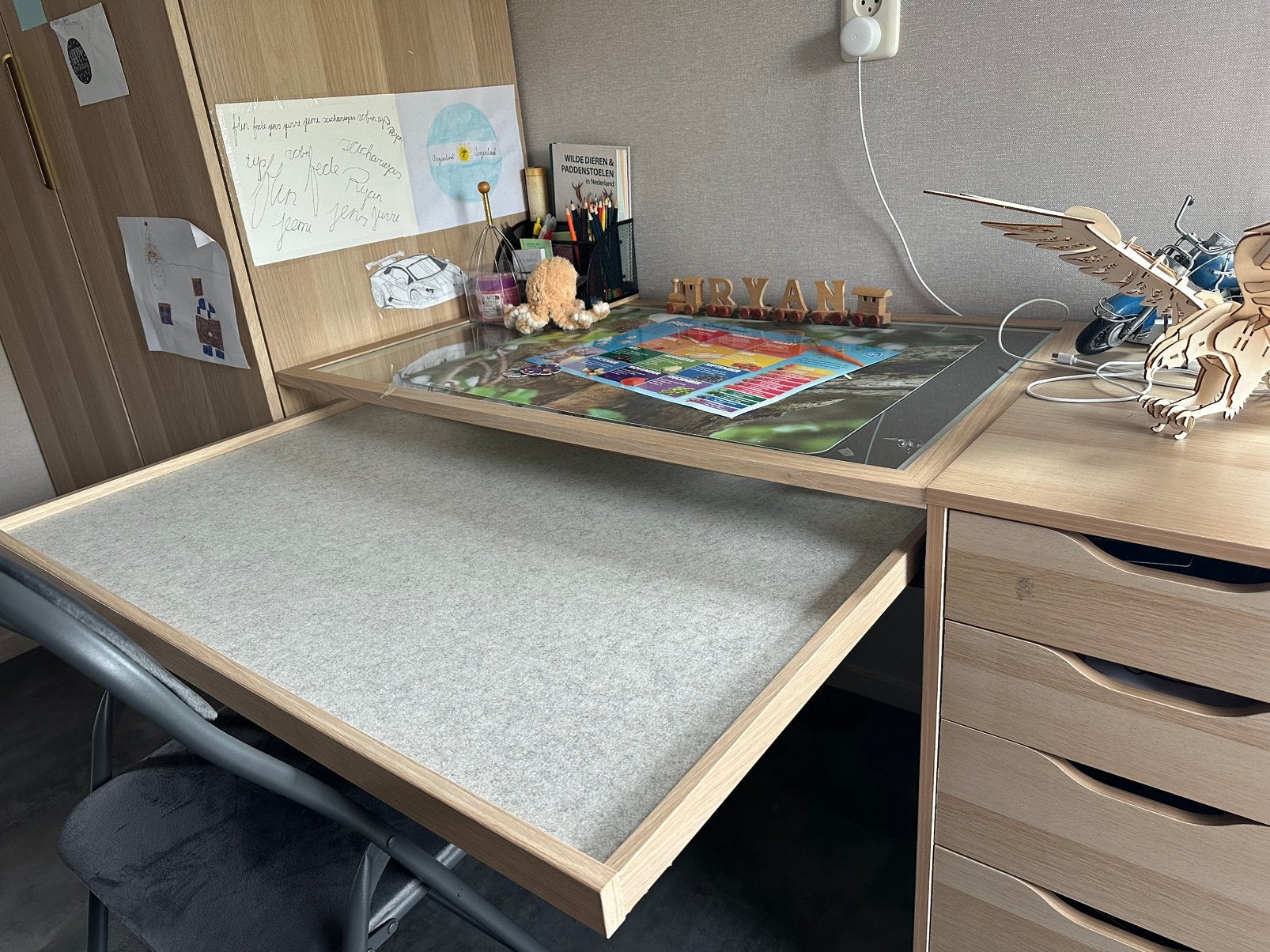Ikea komplement uittrekbare plank en glasplaat 110x58, Ophalen of Verzenden, Gebruikt