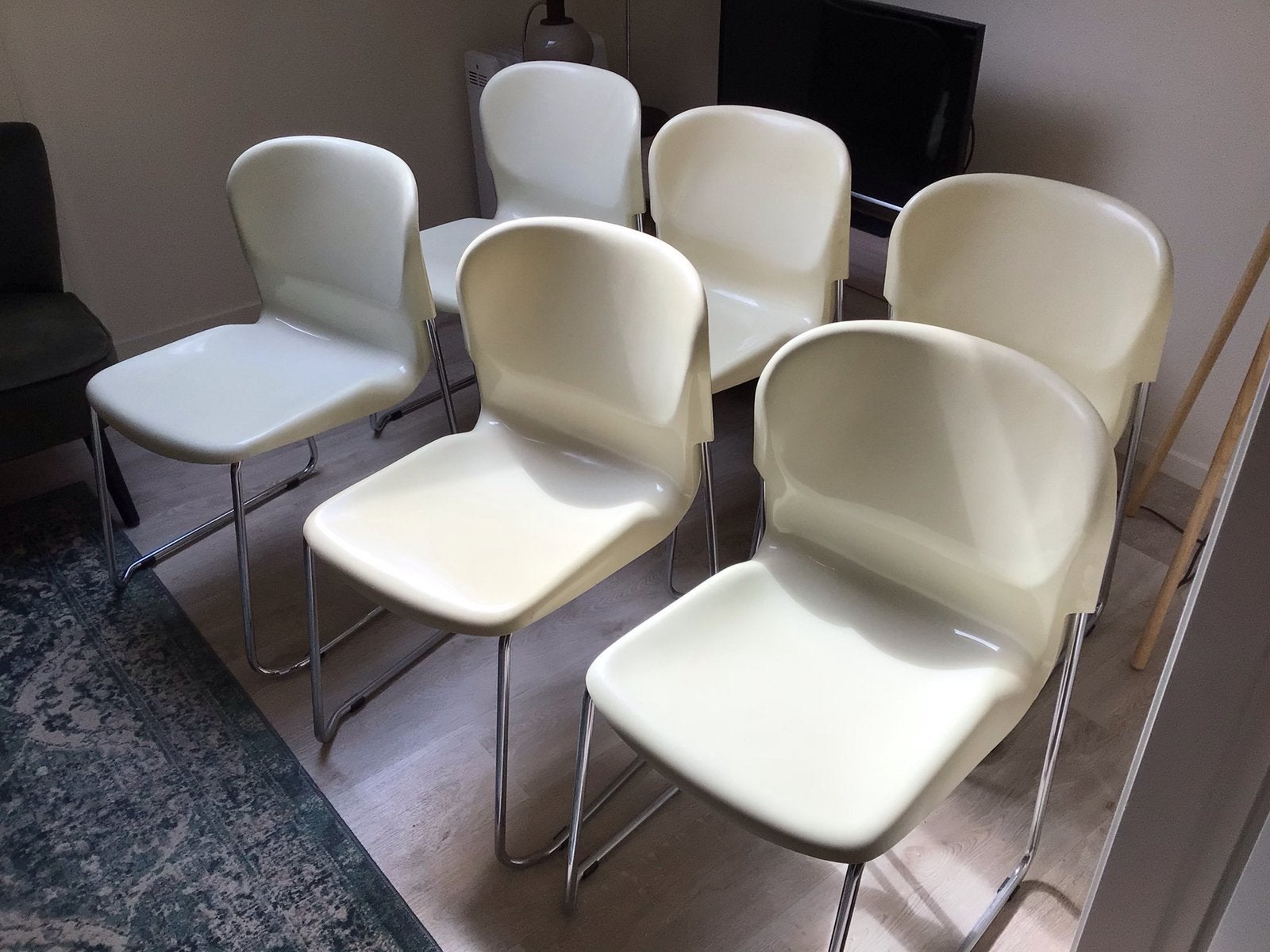 Gerd Lange Swing (Drabert) stoelen 4x, Ophalen, Kunststof, Gebruikt, Wit