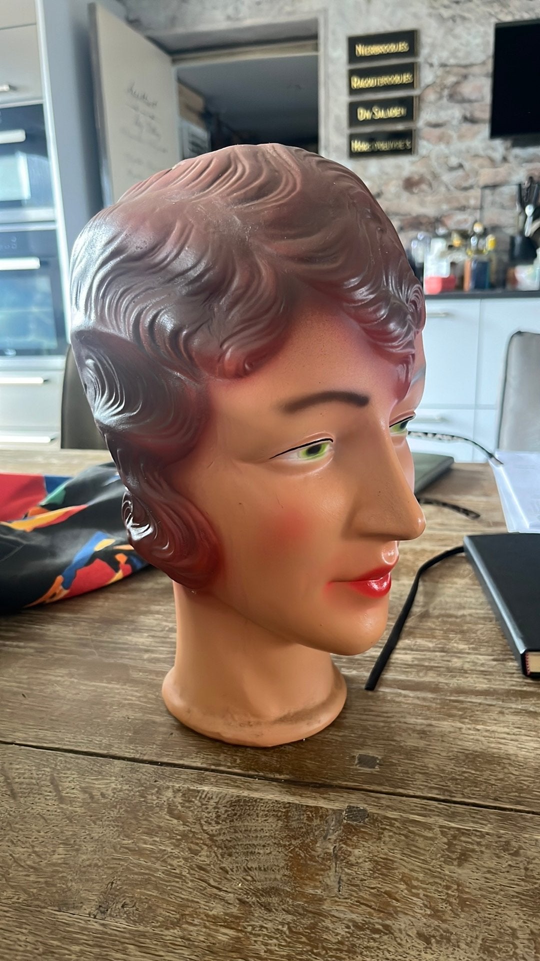 Keramiek pruiken hoofd art deco style in zeer mooie staat, Ophalen of Verzenden