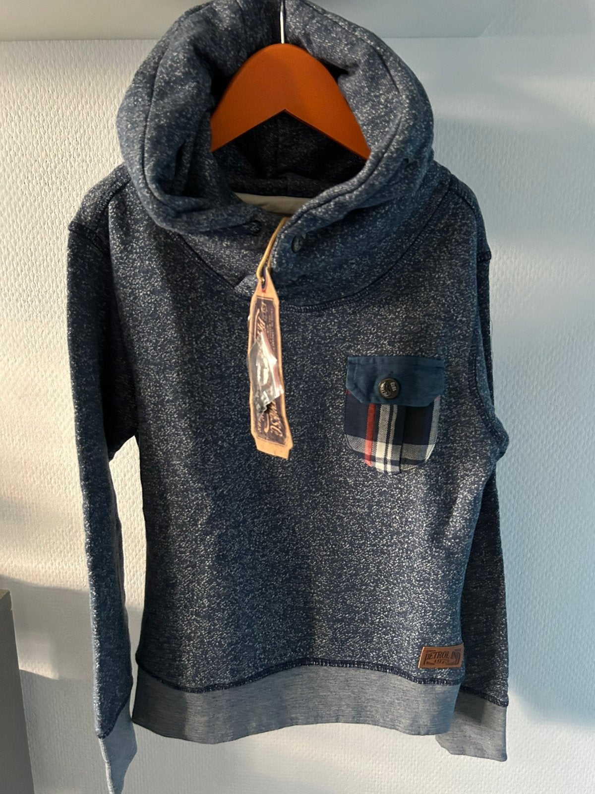 Nieuw petrol hoodie trui maat 128, Ophalen of Verzenden, Nieuw, Jongen, Trui of Vest