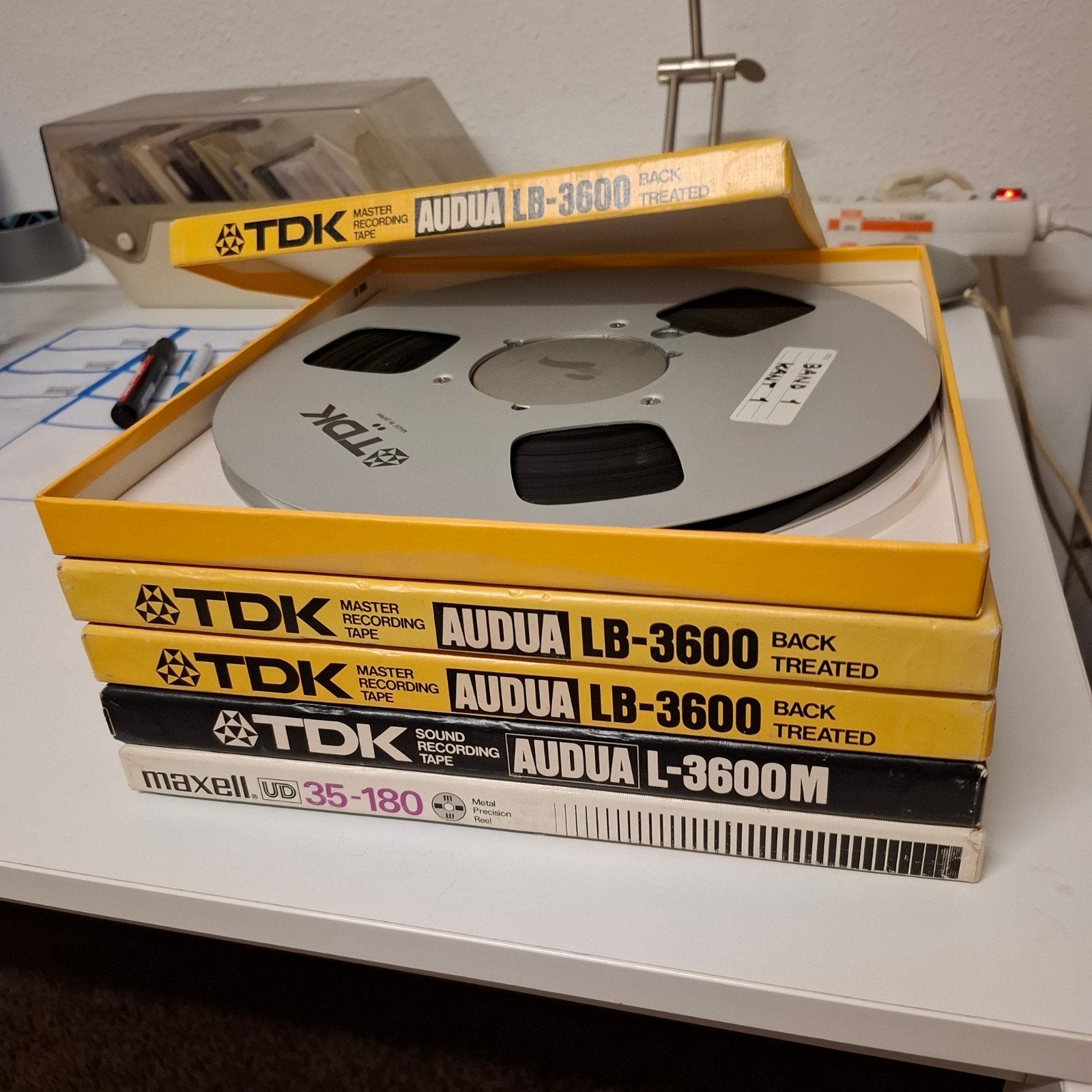5 metalen reels met tape (bespeeld) zelden gebruikt., Ophalen of Verzenden, Onderdeel